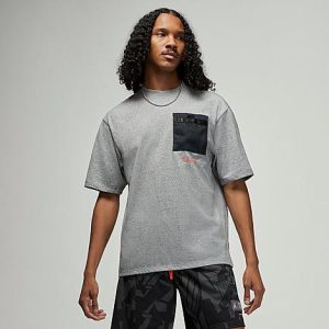 Jordan Men&apos;s Paris Saint-Germain Pocket T-Shirt in Grey/Black Size 2XL Cotton/Polyester/Knit - 5890195