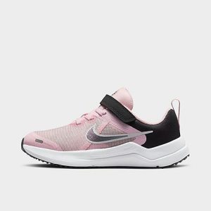 Nike Girls&apos; Little Kids&apos; Downshifter 12 Stretch Lace Casual Shoes in Pink/Pink Foam Size 13.0 - 3214363