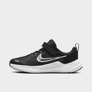 Nike Little Kids&apos; Downshifter 12 Stretch Lace Casual Shoes in Black/Black Size 11.5 - 3214384