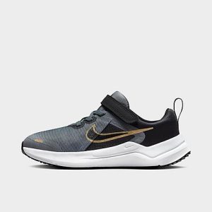 Nike Little Kids&apos; Downshifter 12 Stretch Lace Casual Shoes in Black/Cool Grey Size 13.0 - 3526728