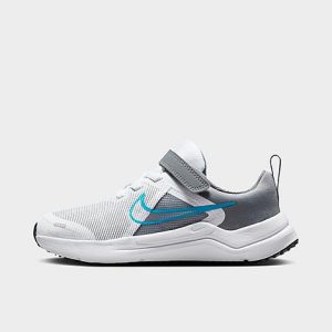 Nike Little Kids&apos; Downshifter 12 Stretch Lace Casual Shoes in White/Grey/White Size 12.0 - 3526715
