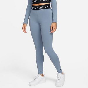 Nike Women&apos;s Sportswear Club High-Waisted Leggings in Blue/Ashen Slate Size XL Cotton/Polyester/Spandex - 5848123