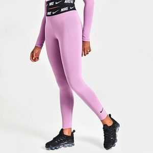 Nike Women&apos;s Sportswear Club High-Waisted Leggings in Pink/Orchid Size Medium Cotton/Polyester/Spandex - 5846061