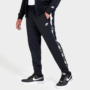 Nike Men&apos;s Sportswear Repeat Jogger Pants in Black/Black Size Medium 100% Polyester/Knit - 5797238