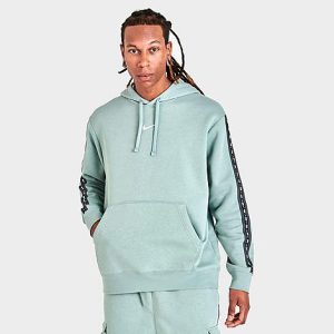 Nike Men&apos;s Sportswear Fleece Pullover Hoodie in Blue/Dark Grey Heather Size Medium 100% Cotton/Polyester/Fleece - 5774309