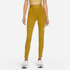 Nike Women&apos;s Air High-Waisted Leggings in Brown/Orange/Desert Moss Size XS Cotton/Polyester/Spandex - 5855009