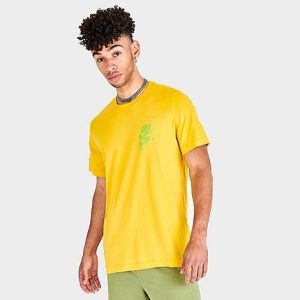 Nike Men&apos;s Sportswear Essentials+ Futura Glitch Graphic Short-Sleeve T-Shirt in Yellow/Vivid Sulfur Size Large 100% Cotton - 5796921