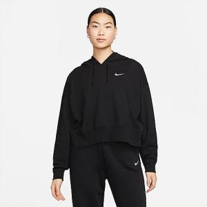 Nike Women&apos;s Sportswear Collection Essentials Oversized Fleece Hoodie in Black/Black Size XS 100% Cotton/Fleece/Jersey - 5853789