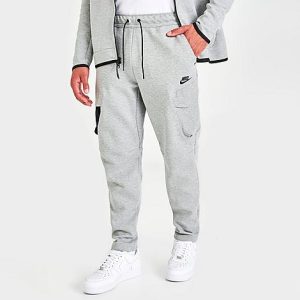 Nike Men&apos;s Sportswear Tech Fleece Cargo Utility Pants in Grey/Heather Grey Size 2XL Cotton/Polyester/Fleece - 5776279