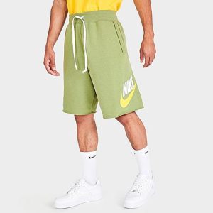 Nike Men&apos;s Sportswear Sport Essentials French Terry Alumni Shorts in Green/ Size Large Cotton/Polyester/Fiber - 5819969