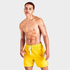 Nike Men&apos;s Sportswear Sport Essentials Lined Flow Shorts in Yellow/Vivid Sulfur Size 2XL 100% Polyester - 5775194