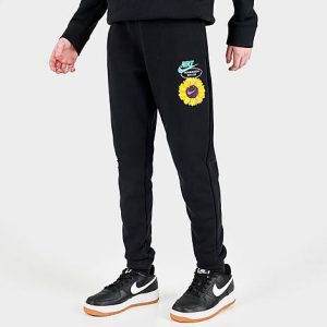 Nike Boys&apos; Sportswear Floral Jogger Pants in Black/Black Size Medium Cotton/Polyester - 5775836