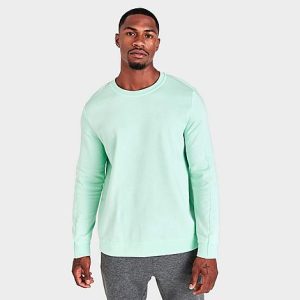 Nike Men&apos;s Yoga Therma-FIT Crewneck Sweatshirt in Green/Mint Foam Size Large Cotton/Polyester/Fleece - 5776738