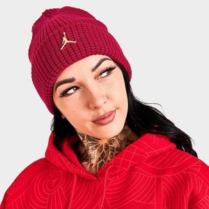 Jordan Utility Beanie Hat in Red/Gym Red Acrylic - 8202339