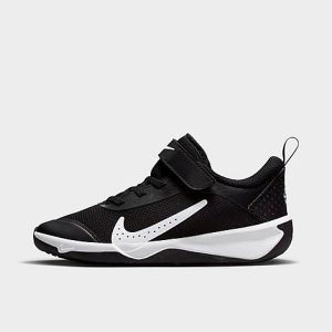 Nike Little Kids&apos; Omni Multi-Court Stretch Lace Casual Shoes in Black/Black Size 12.0 - 3525449