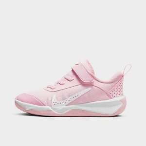 Nike Little Kids&apos; Omni Multi-Court Stretch Lace Casual Shoes in Pink/Pink Foam Size 3.0 - 3525490