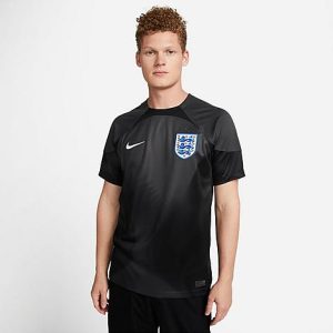 Nike Men&apos;s Dri-FIT England 2022-23 Stadium Goalkeeper Short-Sleeve Soccer Jersey in Black/Anthracite Size 2XL Polyester/Fiber/Jersey - 5890350