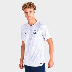 Nike Men&apos;s France Soccer 2022-23 Stadium Away Jersey in Blue/White/White Size 2XL 100% Polyester/Jersey - 5848030