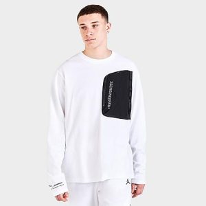 Jordan Men&apos;s 23 Engineered Long-Sleeve T-Shirt in White/White Size 2XL 100% Cotton/100% Nylon - 5777281