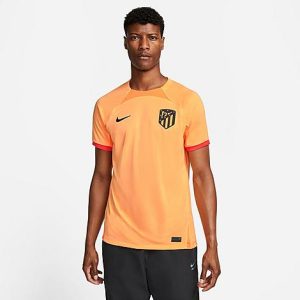 Nike Men&apos;s Atlético Madrid 2022-23 Stadium Third Away Dri-FIT Soccer Jersey in Orange/Peach Cream Size 2XL - 5890675