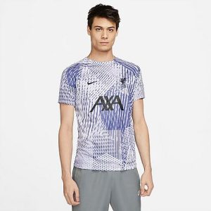 Nike Men&apos;s Liverpool FC Dri-FIT Pre-Match Soccer Top in Blue/Pure Violet Size 2XL Polyester/Fiber - 5890870