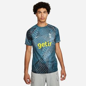 Nike Men&apos;s Tottenham Hotspur Dri-FIT Pre-Match Soccer Top in Blue/Rift Blue Size Large Polyester/Fiber - 5890873