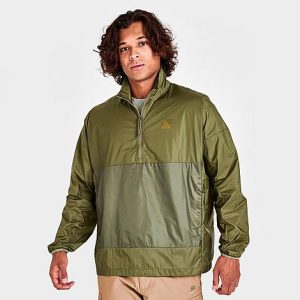 Nike Men&apos;s ACG Half-Zip Windbreaker Jacket in Green/Pilgrim Size 2XL 100% Nylon - 5819596
