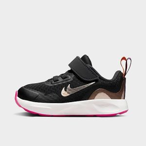 Nike Kids&apos; Toddler WearAllDay SE Hook-And-Loop Training Shoes in Black/Off Noir Size 3.0 - 3199276