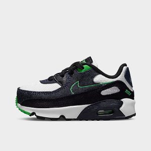 Nike Kids&apos; Toddler Air Max 90 LTR SE Casual Shoes in Black/Black Size 6.0 Leather - 3173956