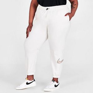 Nike Women&apos;s Sportswear Swoosh High-Rise Jogger Pants (Plus Size) in Grey/Phantom Size XL Cotton/Polyester - 5776071