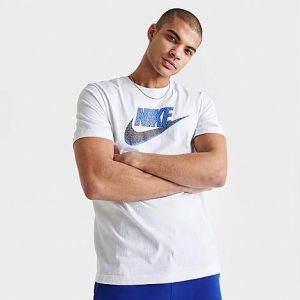 Nike Sportswear Futura T-Shirt in White/White Size 2XL Cotton/Polyester - 5775149