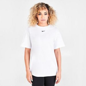Nike Women&apos;s Sportswear Essential T-Shirt in White/White Size XL 100% Cotton - 5776026