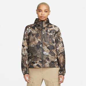 Nike Women&apos;s ACG Cinder Cone Allover Print Jacket in Brown/Camo/Ironstone Size Small 100% Nylon/Fiber - 5856460