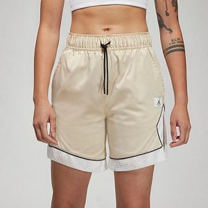 Jordan Women&apos;s Essentials Diamond Shorts in Beige/Sanddrift Size XL 100% Polyester/Satin/Sateen - 5795899