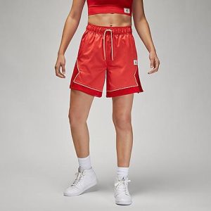 Jordan Women&apos;s Essentials Diamond Shorts in Red/Lobster Size XL 100% Polyester/Satin/Sateen - 5877928