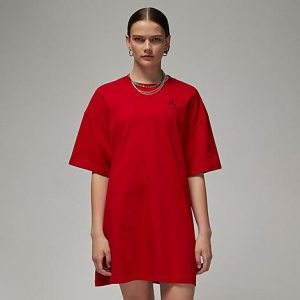 Jordan Women&apos;s Essentials T-Shirt Dress in Red/ Size Medium 100% Cotton - 5877331