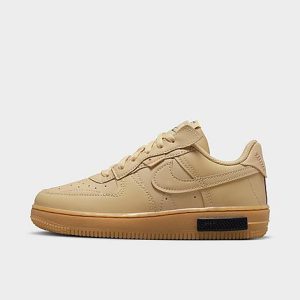 Nike Little Kids&apos; Air Force 1 Fontanka Casual Shoes in White/Grey/Sesame Size 11.0 Leather/Suede - 3524742