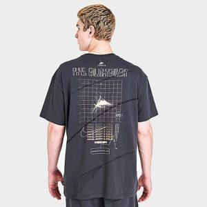 Nike Men&apos;s Sportswear Max 90 Graphic Print Short-Sleeve T-Shirt in Grey/Anthracite Size XL 100% Cotton - 5743576
