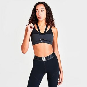 Nike Women&apos;s Dri-FIT Indy Light-Support Padded Strappy Cutout Sports Bra in Grey/Dark Smoke Grey Size XL Polyester/Spandex - 5847072