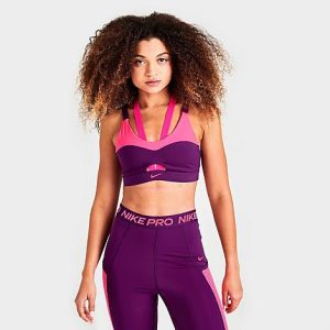 Nike Women&apos;s Dri-FIT Indy Light-Support Padded Strappy Cutout Sports Bra in Purple/Viotech Size XL Polyester/Spandex - 5846113