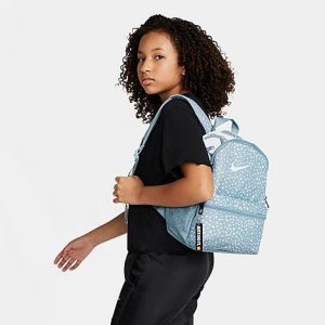 Nike Kids&apos; Brasilia JDI Animal Print Mini Backpack in Blue/Worn Blue 100% Polyester - 8204646