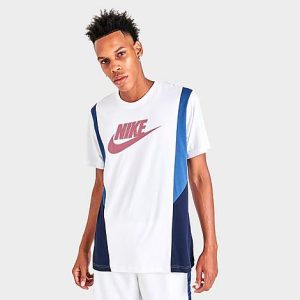 Nike Men&apos;s Sportswear Hybrid Short-Sleeve T-Shirt in White/White Size Medium 100% Cotton - 5797268