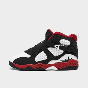 Little Kids&apos; Air Jordan 8 Retro Stretch Lace Casual Shoes in Black/Paprika Size 1.5 Leather/Suede - 3160185