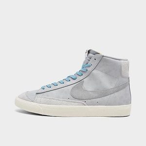 Nike Blazer Mid &apos;77 Vintage Casual Shoes in Grey/Grey Fog Size 14.0 Leather - 3171396
