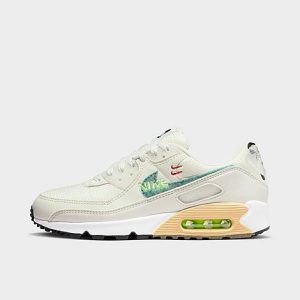 Nike Women&apos;s Air Max 90 SE Casual Shoes in Off-White/Summit White Size 11.0 Leather/Suede - 3521483