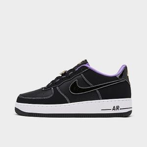 Nike Big Kids&apos; Air Force 1 LV8 SE Casual Shoes in Black/Black Size 7.0 Leather - 3175195