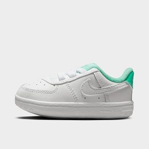 Nike Infant Force 1 Crib Stretch Lace Casual Shoes in White/White Size 3.0 Leather/Lace - 3550841
