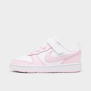Nike Girls&apos; Toddler Court Borough Low 2 SE Casual Shoes in Pink/White/White Size 5.0 Leather - 3177440