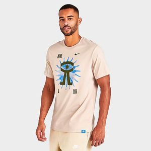 Nike Men&apos;s Sportswear DNA Graphic T-Shirt in Beige/Sanddrift Size Small 100% Cotton/Fiber/Jersey - 5797898
