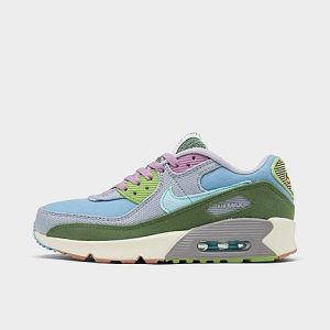 Nike Big Kids&apos; Air Max 90 SE Casual Shoes in Blue/Worn Blue Size 7.0 - 3150306